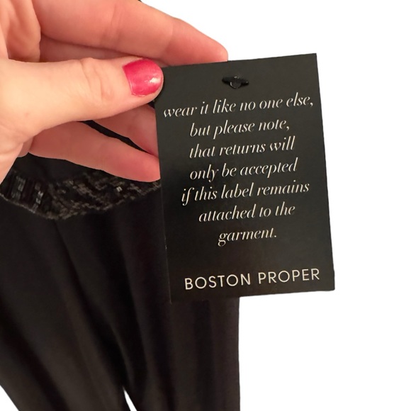 Women’s Boston Proper Black Jumpsuit With Attached Cape/Flutter Top With Sequins - Picture 12 of 14